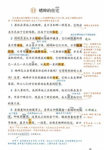 四年级语文第十一课预习《蟋蟀的住宅》